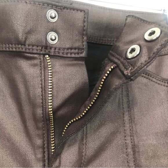 White House Black Market Cabernet Faux Leather Coated High Rise Skinny Pants - Picture 13 of 16